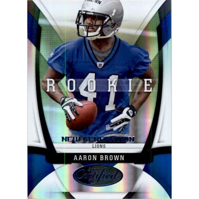 2009 Certified Mirror Blue #126 Aaron Brown