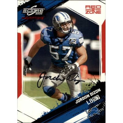 2009 Score Inscriptions Autographs Red Zone #97 Jordon Dizon/30