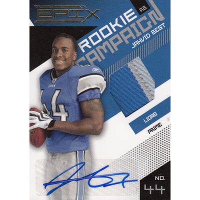 2010 Epix Rookie Campaign Materials Prime Signatures #4 Jahvid Best