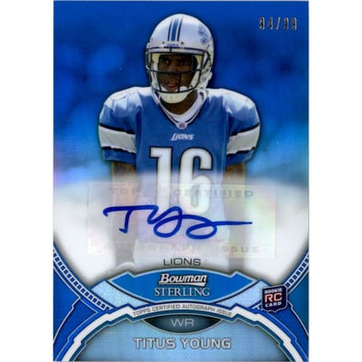 2011 Bowman Sterling Blue Refractors #BSATY Titus Young AU
