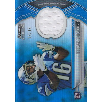 2011 Bowman Sterling Blue Refractors #BSRTY Titus Young JSY