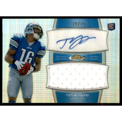 2011 Finest Jumbo Jersey Autographs Refractors #AJRTY Titus Young