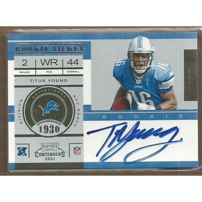 2011 Playoff Contenders #218A Titus Young AU RC