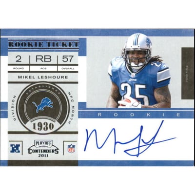 2011 Playoff Contenders #229B Mikel Leshoure no logo AU/250*