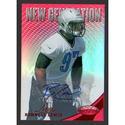 2012 Certified Mirror Red Signatures #301 Ronnell Lewis/350