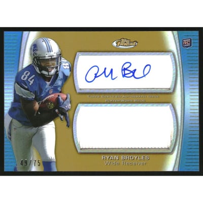 2012 Finest Jumbo Jersey Autographs Gold Refractors #AJRRB Ryan Broyles