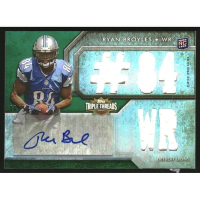 2012 Topps Triple Threads Emerald #132A Ryan Broyles 84WR JSY AU