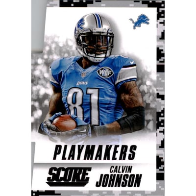 2015 Score Playmakers Black Camo #10 Calvin Johnson