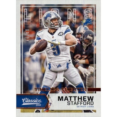 2016 Classics Timeless Tributes Bronze #54 Matthew Stafford