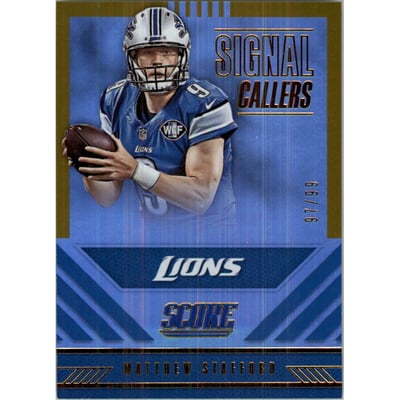 2016 Score Signal Callers Jumbo Gold #8 Matthew Stafford