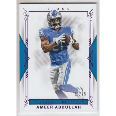 2017 Panini National Treasures Purple #10 Ameer Abdullah