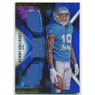 2017 Panini XR Rookie Triple Threats Materials Blue #31 Kenny Golladay