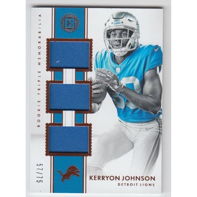 2018 Panini Encased Rookie Triple Memorabilia #17 Kerryon Johnson