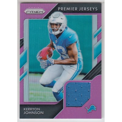 2018 Panini Prizm Prizm Premier Jerseys Pink #17 Kerryon Johnson
