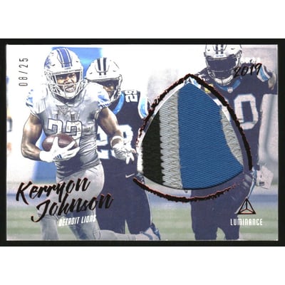2019 Panini Luminance Jumbo Jerseys Prime Red #14 Kerryon Johnson