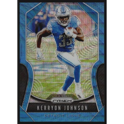 2019 Panini Prizm Prizms Blue Wave #112 Kerryon Johnson