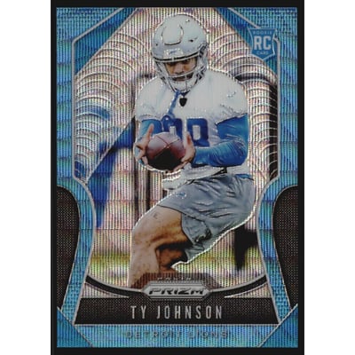 2019 Panini Prizm Prizms Blue Wave #399 Ty Johnson