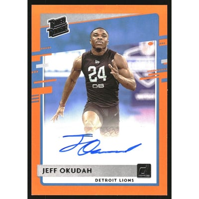 2020 Donruss Rated Rookies Autographs Orange #343 Jeff Okudah