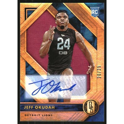 2020 Panini Gold Standard Rookies Autographs Rose Gold #143 Jeff Okudah/25