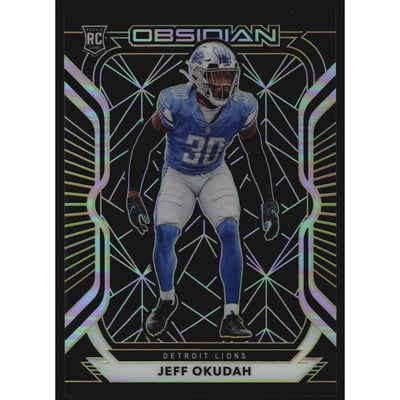 2020 Panini Obsidian Electric Etch Yellow #143 Jeff Okudah