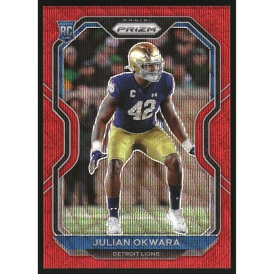 2020 Panini Prizm Prizms Red Wave #361 Julian Okwara