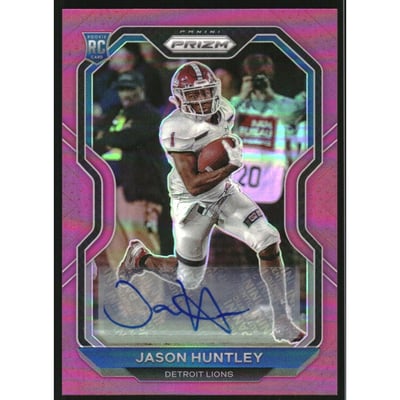 2020 Panini Prizm Rookie Autographs Prizms Pink #360 Jason Huntley