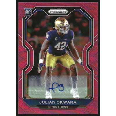 2020 Panini Prizm Rookie Autographs Prizms Pink #361 Julian Okwara