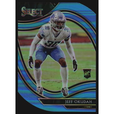 2020 Select Prizm Light Blue Die Cut #386 Jeff Okudah