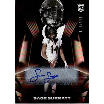 2021 Panini Black Rookie Autographs #180 Sage Surratt/199