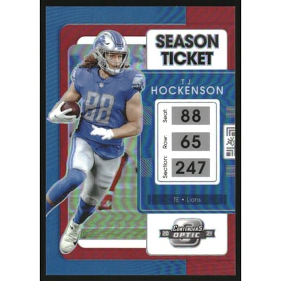 2021 Panini Contenders Optic Red #50 T.J. Hockenson