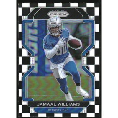 2021 Panini Prizm Prizms Black and White Checker #150 Jamaal Williams