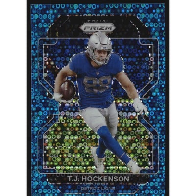 2021 Panini Prizm Prizms No Huddle Blue #147 T.J. Hockenson