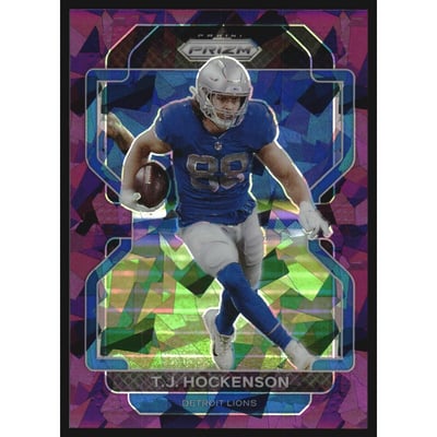 2021 Panini Prizm Prizms Purple Ice #147 T.J. Hockenson