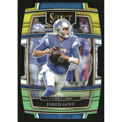 2021 Select Prizm Green and Yellow Die Cut #13 Jared Goff