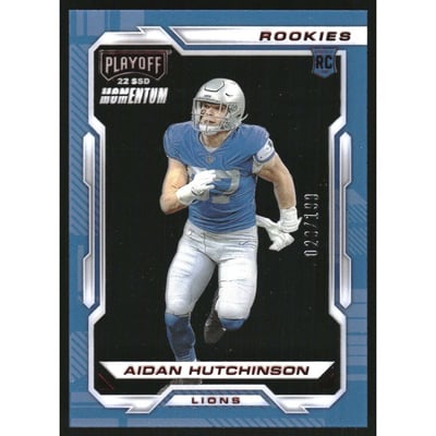 2022 Panini Chronicles Playoff Momentum Rookies Red #11 Aidan Hutchinson