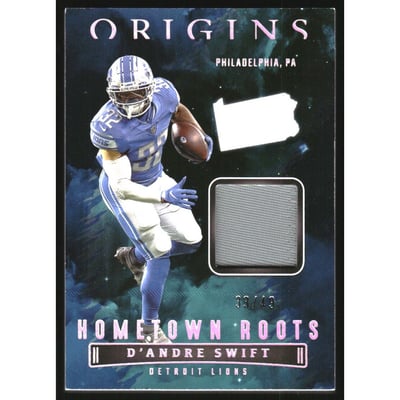2022 Panini Origins Hometown Roots Jerseys Turquoise #23 D'Andre Swift