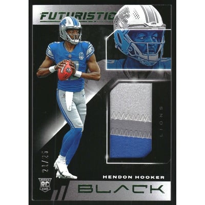 2023 Panini Black Futuristic Jerseys Emerald #5 Hendon Hooker