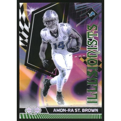 2023 Panini Illusions Illusionists Emerald #1 Amon-Ra St. Brown