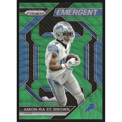 2023 Panini Prizm Emergent Prizms Green Wave #8 Amon-Ra St. Brown