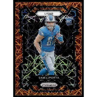 2023 Panini Prizm Prizms Orange Lazer #332 Sam LaPorta