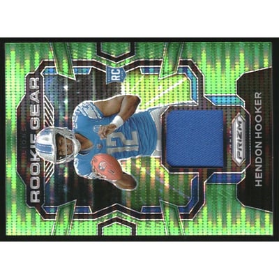 2023 Panini Prizm Rookie Gear Prizms Neon Green Pulsar #5 Hendon Hooker
