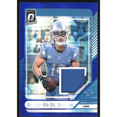 2024 Donruss Optic Donruss Threads Blue Hyper #1 Amon-Ra St. Brown
