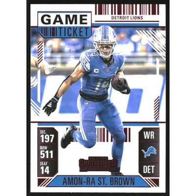 2024 Panini Contenders Game Ticket Red #33 Amon-Ra St. Brown