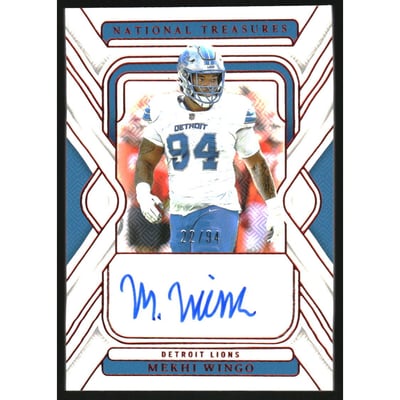 2024 Panini National Treasures Jersey Number Red #121 Mekhi Wingo AU