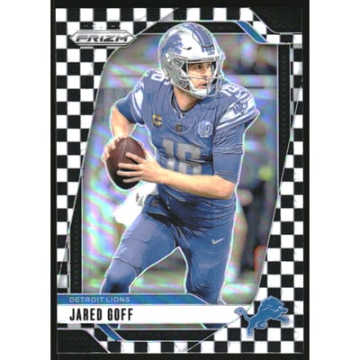 2024 Panini Prizm Prizms Black and White Checker #92 Jared Goff