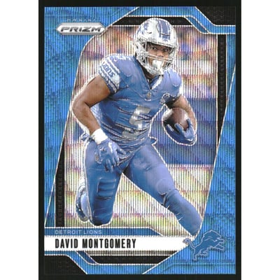 2024 Panini Prizm Prizms Blue Wave #94 David Montgomery