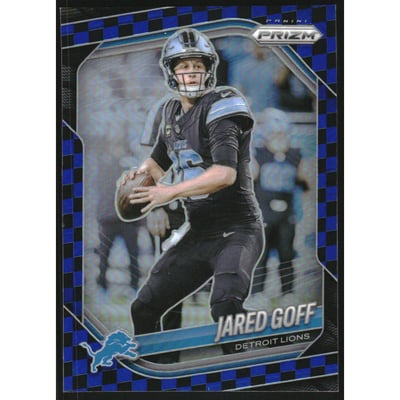 2025 Panini Prizm Prizms Black and Blue Checker #10 Jared Goff