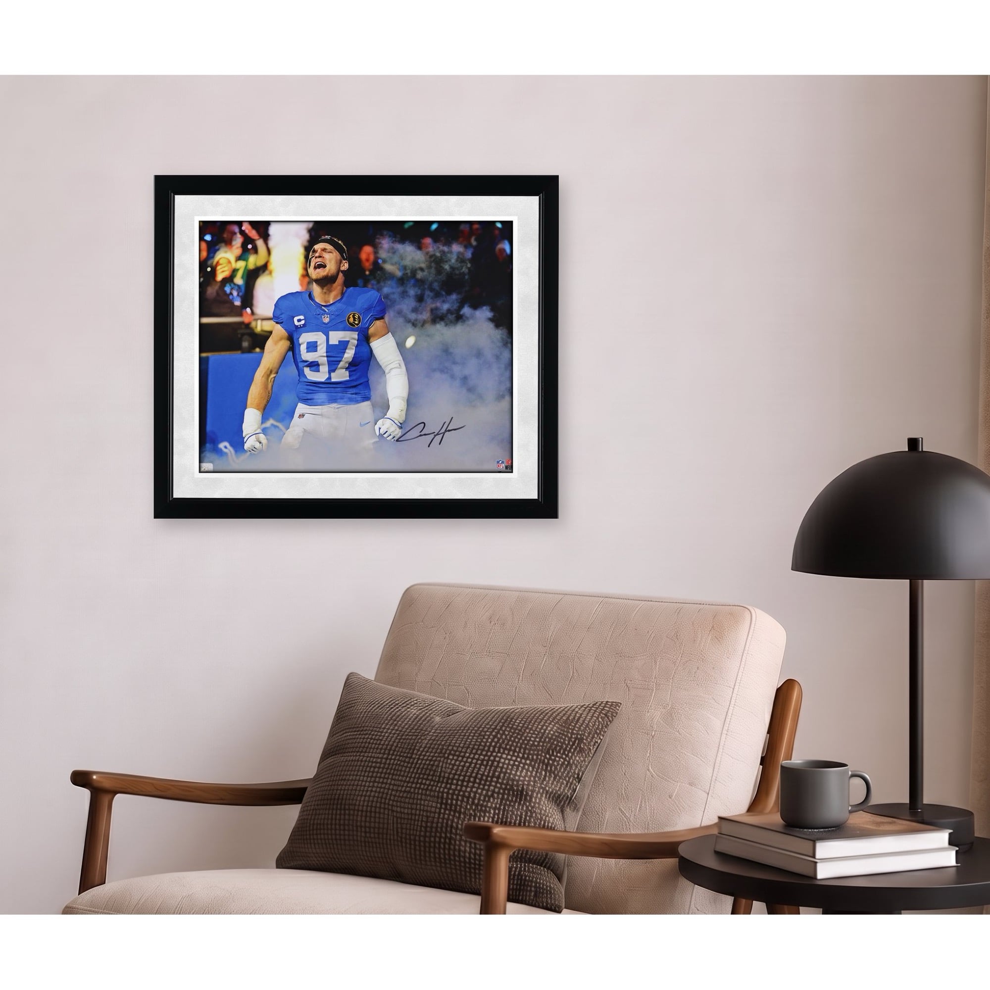 Aidan Hutchinson Detroit Lions Autographed 16" x 20" Smoke Entrance Spotlight Photograph