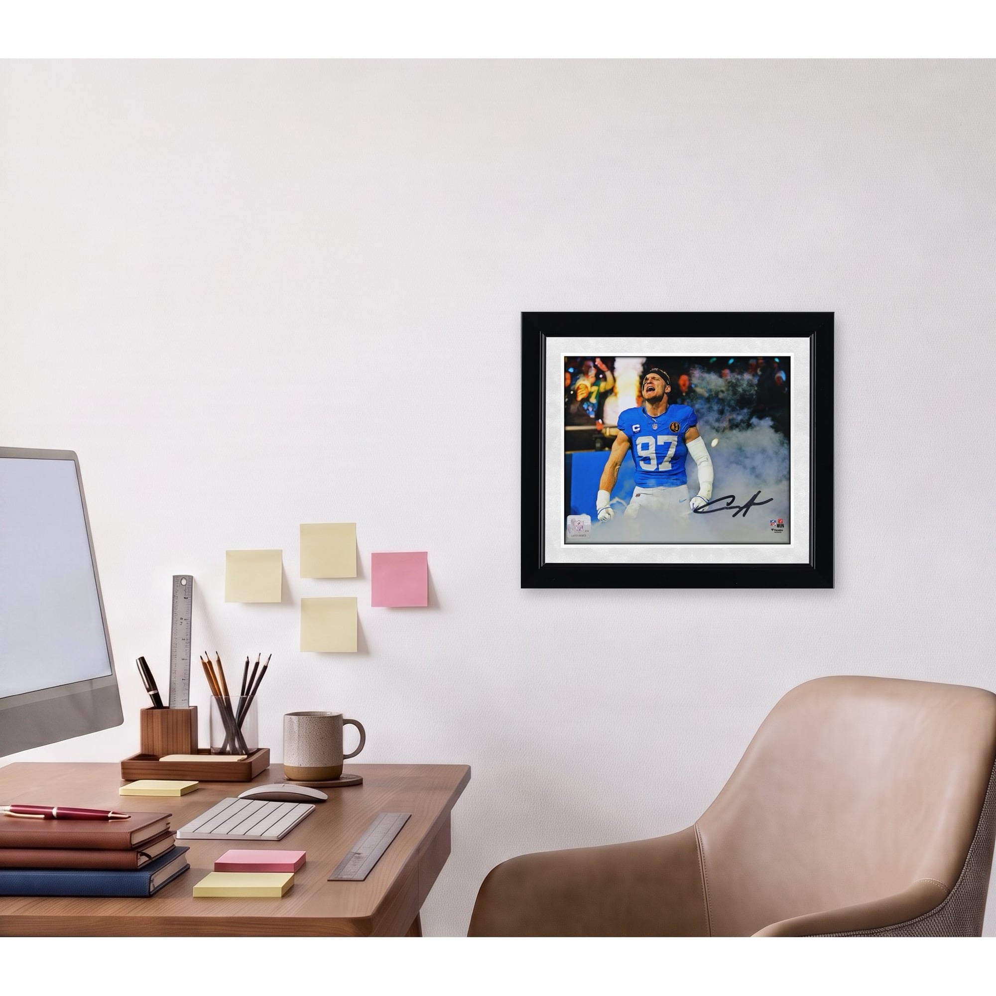 Aidan Hutchinson Detroit Lions Autographed 8" x 10" Smoke Entrance Spotlight Photograph