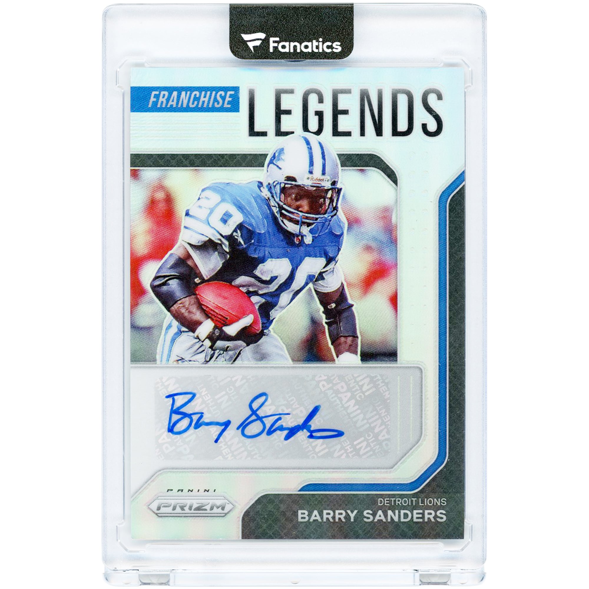 Carte autographiée de Barry Sanders (Detroit Lions) 2021 Panini Prizm Franchise Legends #FLS-BS #59/99